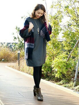 「N.（N. Natural Beauty Basic）（エヌエヌナチュラルビューティーベーシック）のアイテム（ワンピース/ドレス）」を使った、S.さん（レディース・164cm）の冬コーディネート