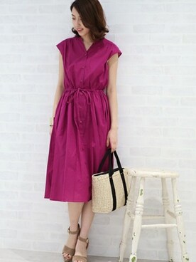 「N.（N. Natural Beauty Basic）（エヌエヌナチュラルビューティーベーシック）のアイテム（ワンピース/ドレス）」を使った、S.さん（レディース・164cm）の夏コーディネート