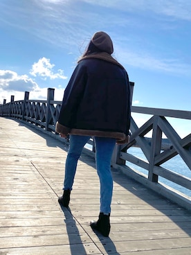 「MOUSSY（マウジー）のアイテム（ジャケット/アウター、ブラウン系）」を使った、sasuさん（レディース）の秋コーディネート