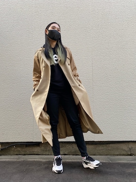 「OZOC（オゾック）のアイテム（トレンチコート）」を使った、sasuさん（レディース・165cm）の秋コーディネート