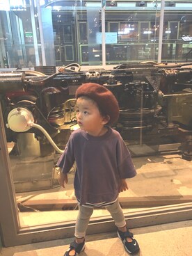 「ZARA KIDS」｜「アイテム（ハンチング/ベレー帽）」を使った、AO✘✘✘NENEさん（キッズ・90cm）の秋コーディネート