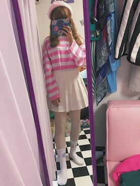 「白タイツ」｜kasumiさん（レディース・163cm・10代）の春コーディネート
