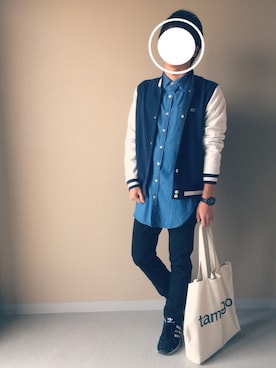 「HEAD PORTER PLUS（ヘッドポータープラス）のアイテム」を使った、Naoさん（メンズ・169cm）の春コーディネート