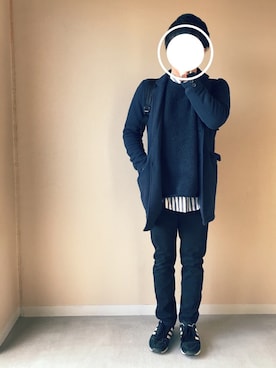 「HVC（エイチブイシー）のアイテム（バッグ）」を使った、Naoさん（メンズ・169cm）の冬コーディネート