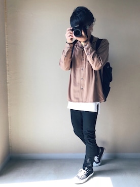 「HVC（エイチブイシー）のアイテム（バッグ）」を使った、Naoさん（メンズ・169cm）の春コーディネート