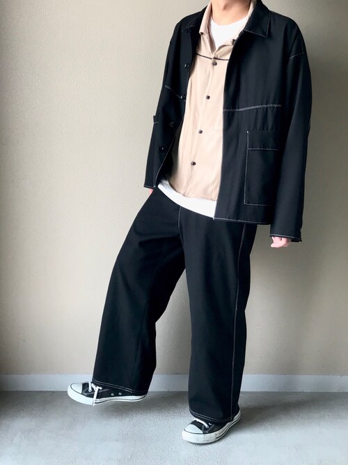 Nao使用「kutir（【ビックシルエット】　パイピングオープンカラーシャツ）」的時尚穿搭