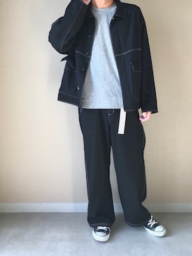 「ステッチ」｜「アイテム（ブルゾン）」を使った、Naoさん（メンズ・170cm）の秋コーディネート