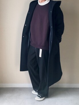「フードコート」｜「アイテム（チェスターコート）」を使った、Naoさん（メンズ・170cm）の冬コーディネート
