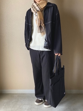 「Champion（チャンピオン）のアイテム（トートバッグ）」を使った、Naoさん（メンズ・170cm）の冬コーディネート