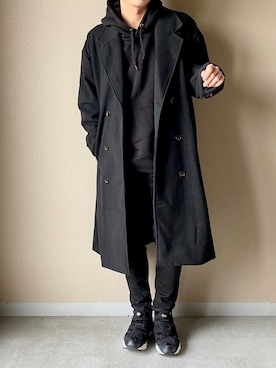 「kutir（クティール）のアイテム（チェスターコート）」を使った、Naoさん（メンズ・170cm）の冬コーディネート