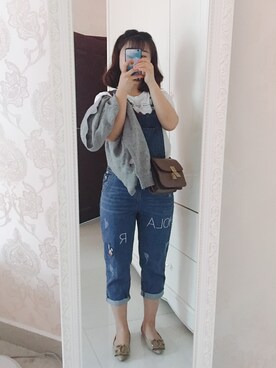 「ROCOCO（ロココ）のアイテム（パンツ）」を使った、塔塔夯_さん（レディース・153cm）の春コーディネート