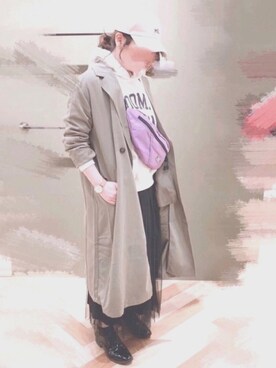 「トレンチ」｜「アイテム（帽子）」を使った、yuuuukinさん（レディース・157cm）の冬コーディネート
