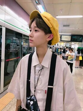 「XXX（マミロ）のアイテム」を使った、DR殘渢さん（メンズ・177cm）の夏コーディネート