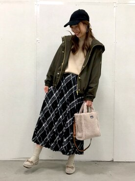 「ドレスキップ」｜「アイテム（ブルゾン）」を使った、はるなさん（レディース・159cm）の秋コーディネート