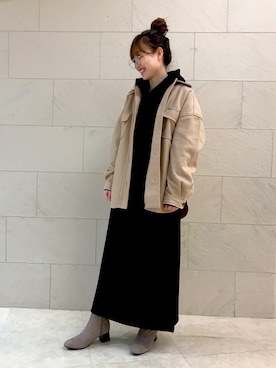 「ドレスキップ」｜「アイテム（ブルゾン）」を使った、はるなさん（レディース・159cm）の秋コーディネート