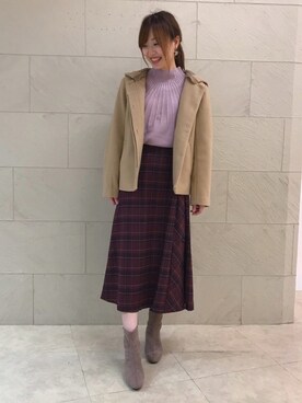 「ドレスキップ」｜「アイテム（その他アウター）」を使った、はるなさん（レディース・159cm）の秋コーディネート