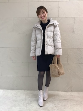 「ドレスキップ」｜「アイテム（ダウンジャケット/コート）」を使った、はるなさん（レディース・159cm）の秋コーディネート