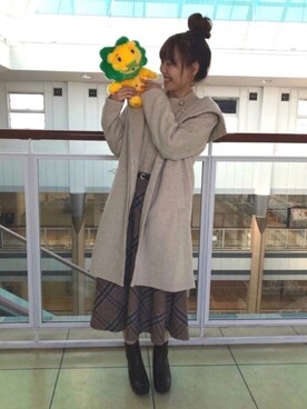 「ドレスキップ」｜「アイテム（その他アウター）」を使った、はるなさん（レディース・159cm）の秋コーディネート