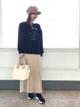「DRESKIP（ドレスキップ）のアイテム（スウェット）」を使った、はるなさん（レディース・159cm）の冬コーディネート