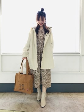 「スヌーピー」｜はるなさん（レディース・159cm）の冬コーディネート