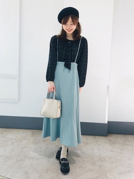 「ドレスキップ」｜「アイテム（ハンチング/ベレー帽）」を使った、はるなさん（レディース・159cm）の春コーディネート