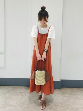 「DRESKIP（ドレスキップ）のアイテム（バッグ）」を使った、はるなさん（レディース・159cm）の春コーディネート