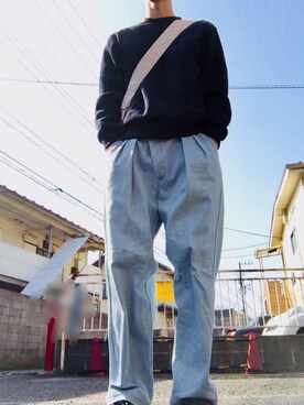 「BLACK&BLUE（ブラックアンドブルー）のアイテム（パンツ）」を使った、DAIさん（メンズ・175cm）の春コーディネート
