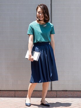 「ラップスカート」｜NBB STAFF03さん（レディース・163cm）の夏コーディネート