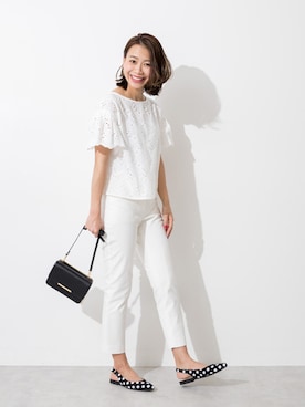 「ドット柄」｜NBB STAFF03さん（レディース・163cm）の夏コーディネート