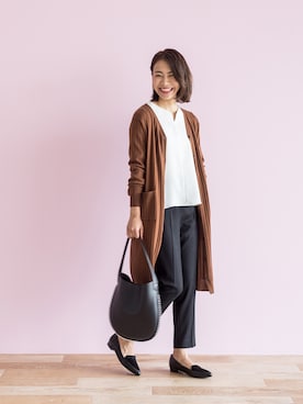 「ロングカーディガン」｜NBB STAFF03さん（レディース・163cm）の秋コーディネート