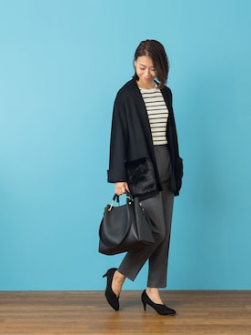 「アイテム（ブーティ）」を使った、NBB STAFF03さん（レディース・163cm）の秋コーディネート