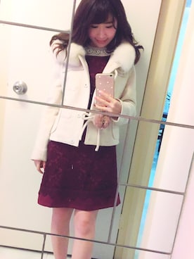 「snidel」｜「アイテム（ダッフルコート）」を使った、エリサさん（レディース・156cm）の冬コーディネート