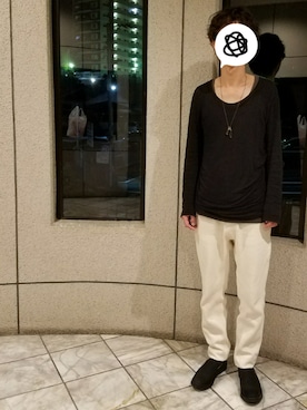 「MANEBU（マネブ）のアイテム（スリッポン）」を使った、yujiさん（メンズ・176cm）の秋コーディネート