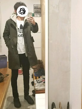 「MANEBU（マネブ）のアイテム（スリッポン）」を使った、yujiさん（メンズ・176cm）の冬コーディネート