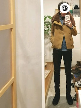 「ato（アトウ）のアイテム（その他アウター）」を使った、yujiさん（メンズ・176cm）の冬コーディネート