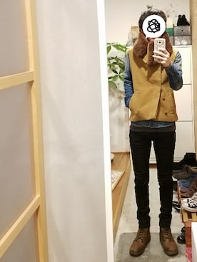 「ato（アトウ）のアイテム（その他アウター）」を使った、yujiさん（メンズ・176cm）の冬コーディネート