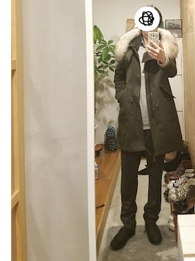 「GalaabenD（ガラアーベント）のアイテム（モッズコート）」を使った、yujiさん（メンズ・176cm）の春コーディネート