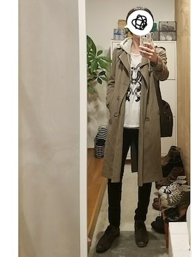 「FACTOTUM（ファクトタム）のアイテム（トレンチコート）」を使った、yujiさん（メンズ・176cm）の春コーディネート