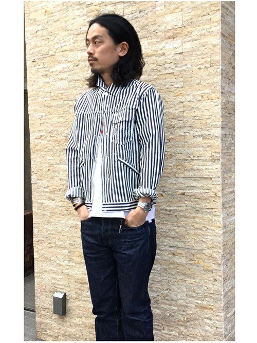 【SHIPS別注】 ラングラー 11MJZ ヒッコリー シャツジャケット L SHIPS（シップス）の「Wrangler(ラングラー)×SHIPS AUTHENTIC