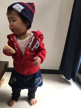 「BLEU H. （ブルーオリゾン）のアイテム」を使った、あかねくん&たっくんさん（キッズ・80cm）の冬コーディネート