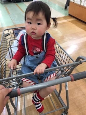 「お買い物」｜「アイテム（その他）」を使った、あかねくん&たっくんさん（キッズ・80cm）の春コーディネート
