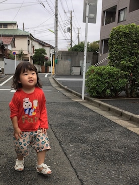 「Petit jam(プチジャム)のアイテム(パンツ)」を使った、あかねくん&たっくんさん(キッズ・90cm)の秋コーディネート