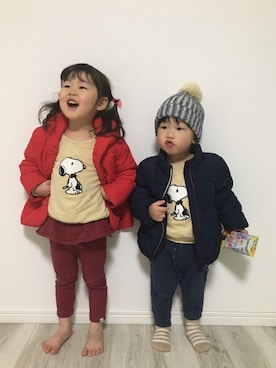 「LAGOM（LAGOM）のアイテム（ジャケット/アウター）」を使った、あかねくん&たっくんさん（キッズ・100cm）の冬コーディネート