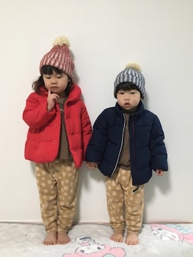 「LAGOM（LAGOM）のアイテム（ジャケット/アウター）」を使った、あかねくん&たっくんさん（キッズ・100cm）の冬コーディネート