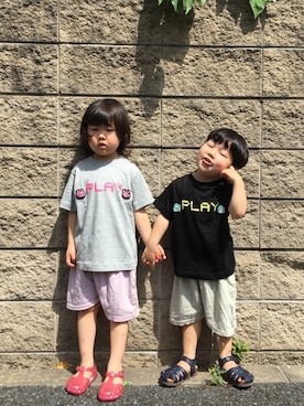 「LAGOM（LAGOM）のアイテム」を使った、あかねくん&たっくんさん（キッズ・100cm）の春コーディネート