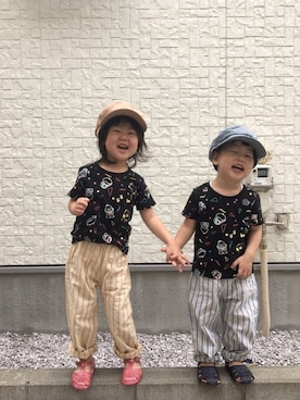 「LAGOM（LAGOM）のアイテム」を使った、あかねくん&たっくんさん（キッズ・100cm）の夏コーディネート