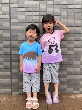「アイテム（サンダル）」を使った、あかねくん&たっくんさん（キッズ・100cm）の春コーディネート