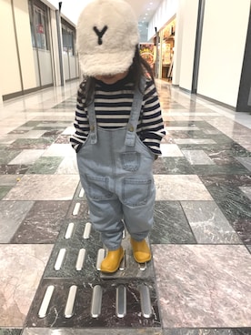 「petit main（プティマイン）のアイテム（レインシューズ）」を使った、H.Hさん（キッズ・80cm）の冬コーディネート