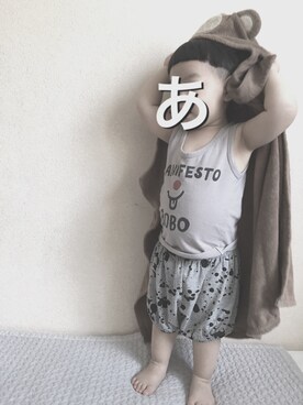 「Carter's（カーターズ）のアイテム（その他）」を使った、natsuuminさん（キッズ・80cm）の夏コーディネート