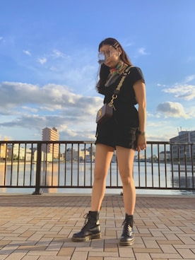 「Abercrombie&Fitch（アバークロンビーアンドフィッチ）のアイテム（オールインワン・サロペット）」を使った、ryoukaさん（レディース・150cm）の夏コーディネート